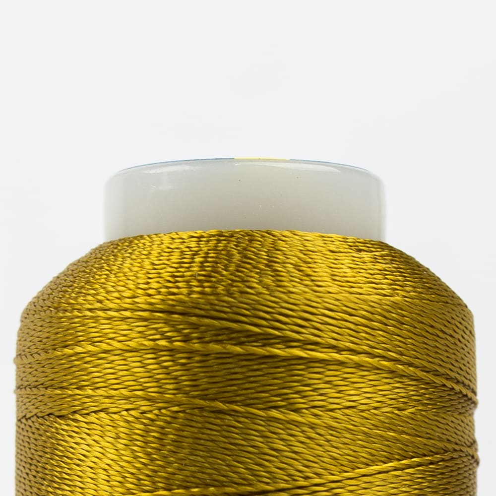 Close up of WonderFil Accent AC2121 40wt rayon thread spool