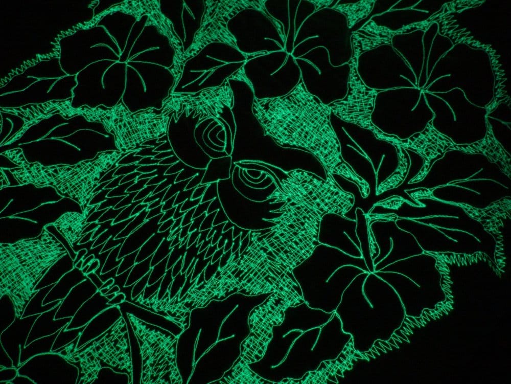 Your projects never looked better in the dark! Perfect for making art quilts and childrens’ bed quilts extra special. Quilt by Ana Paula Brasil.