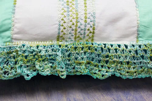 Use Mirage™ as a top thread for unique techniques like crochet by machine.
