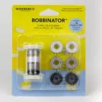 Bobbinator™ includes prewound bobbins wound with our super fine 80wt DecoBob™ thread.