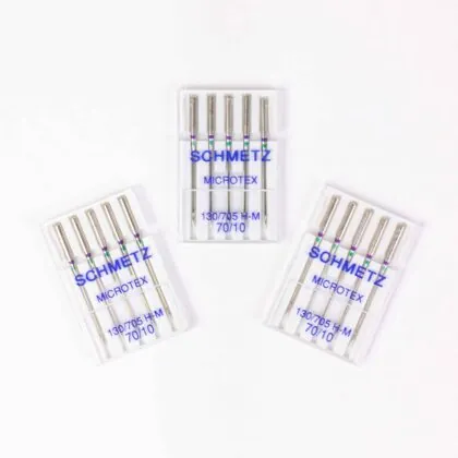 Close up of the sewing machine needles Schmetz.