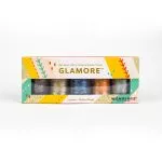 A close-up of GlaMore metallic thread pack.