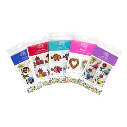 A close-up of Wendy Williams pre-cut wool kits.