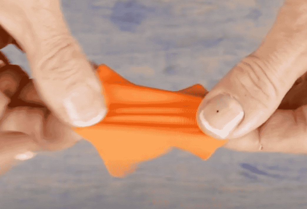 A picture containing person, hand, holding, orange Description automatically generated