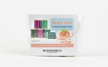 A close-up of Heave 12 wt Thread Sampler by WonderFil.