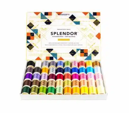 A close-up of Splendor Starter Rayon Thread Pack.